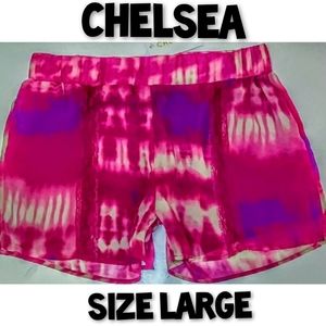 Chelsea Shorts Size L Addy Chiffon Lace Tie Dye